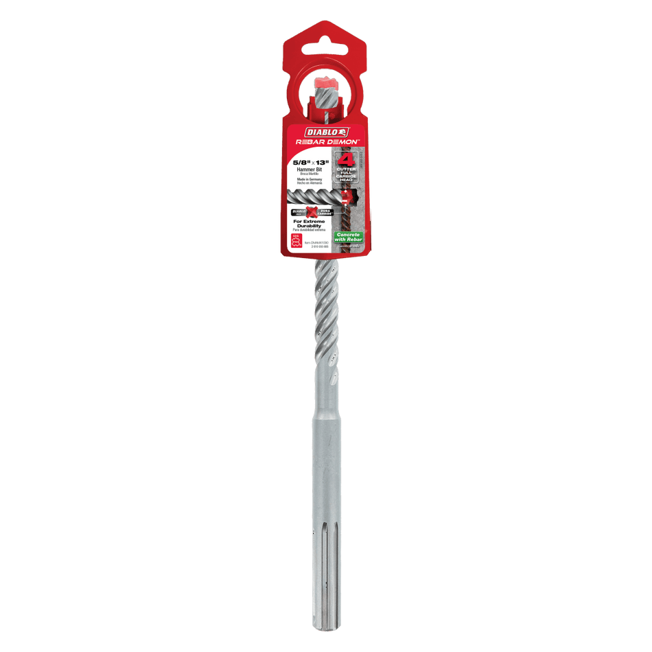5/8" x 8" x 13" Rebar Demon™ SDS - Max 4 - Cutter Full Carbide Head Hammer Drill Bit - AAA Industrial Supply
