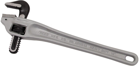 Pipe Wrench, 14 in OAL, 2 in Jaw, Aluminum Jaw
