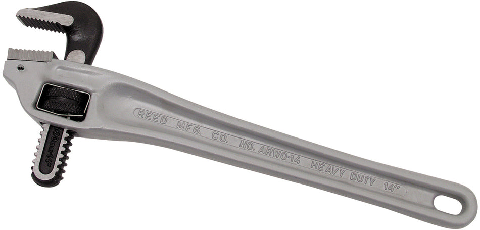 Pipe Wrench, 14 in OAL, 2 in Jaw, Aluminum Jaw