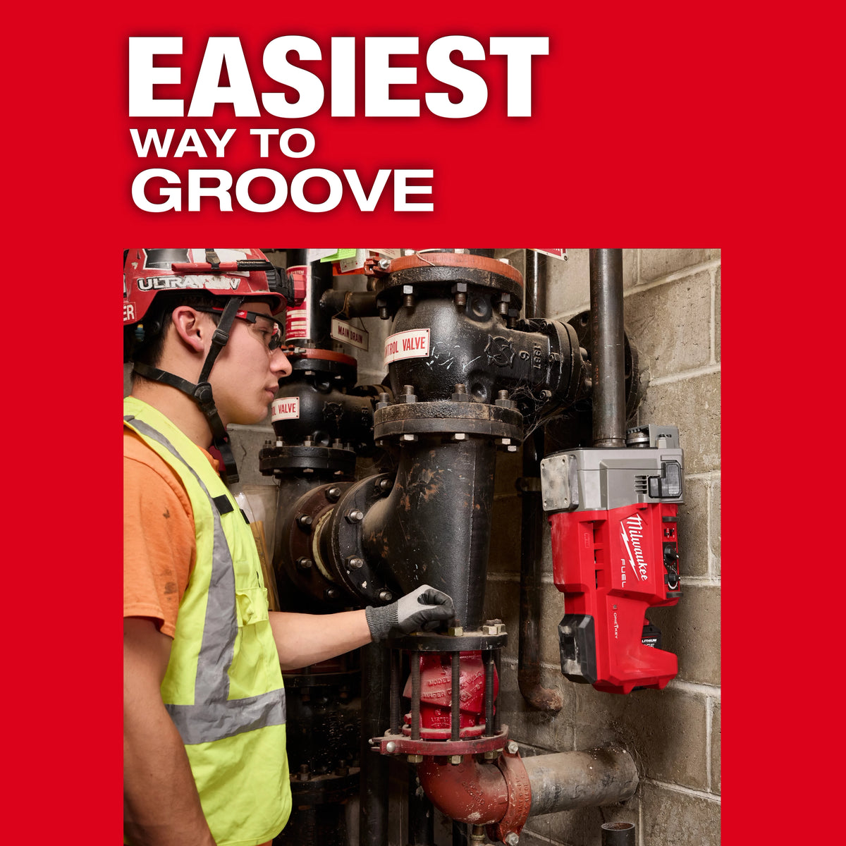 Milwaukee M18 FUEL™ RINGER™ Roll Groover for 1-1/4” - 4” Sch 10/40, 6” Sch 10