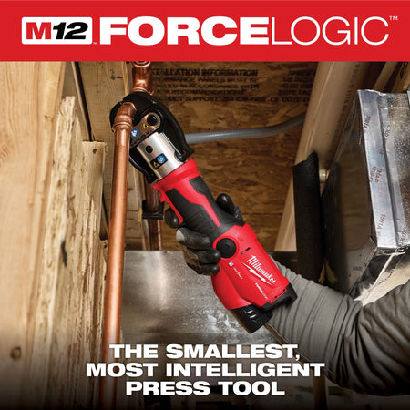 Milwaukee M12™ FORCE LOGIC™ Press Tool Kit w/ ONE‑KEY™ with 1/2" – 1" CTS‑V Jaws