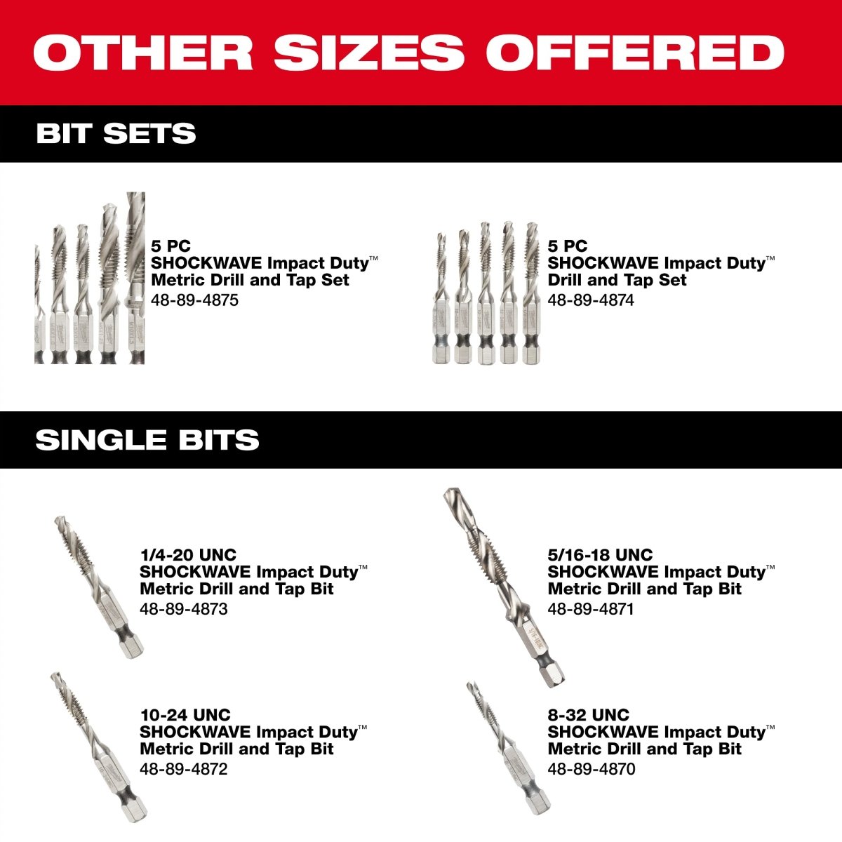 5PC SHOCKWAVE™ Impact Duty Metric Drill and Tap Bit Set - AAA Industrial Supply
