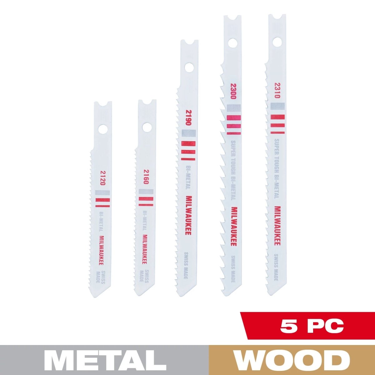 5PC U - Shank Bi - Metal Jig Saw Blade Set - AAA Industrial Supply