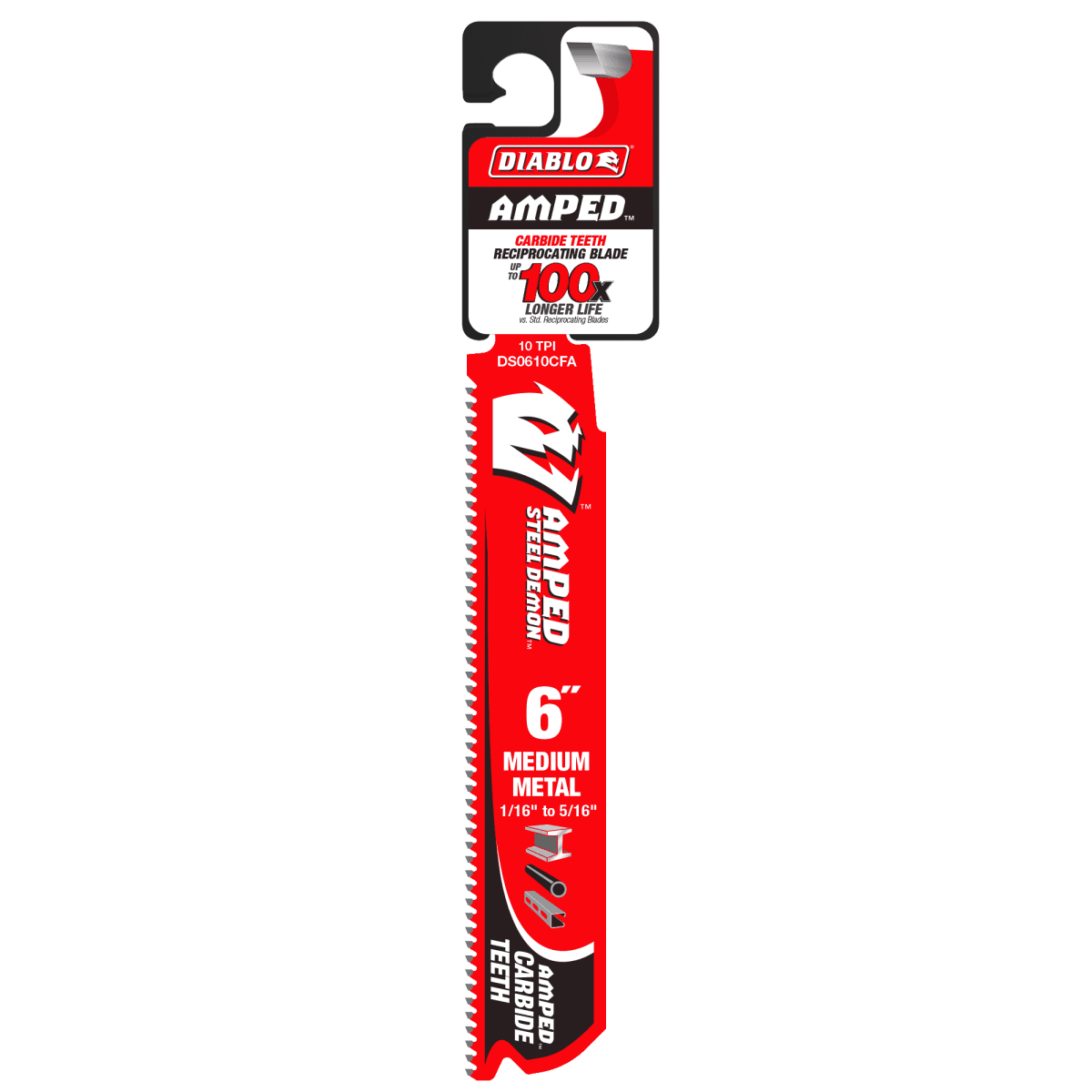 6" 10TPI AMPED™ Steel Demon™ Carbide Teeth Reciprocating Saw Blade for Medium Metal - AAA Industrial Supply