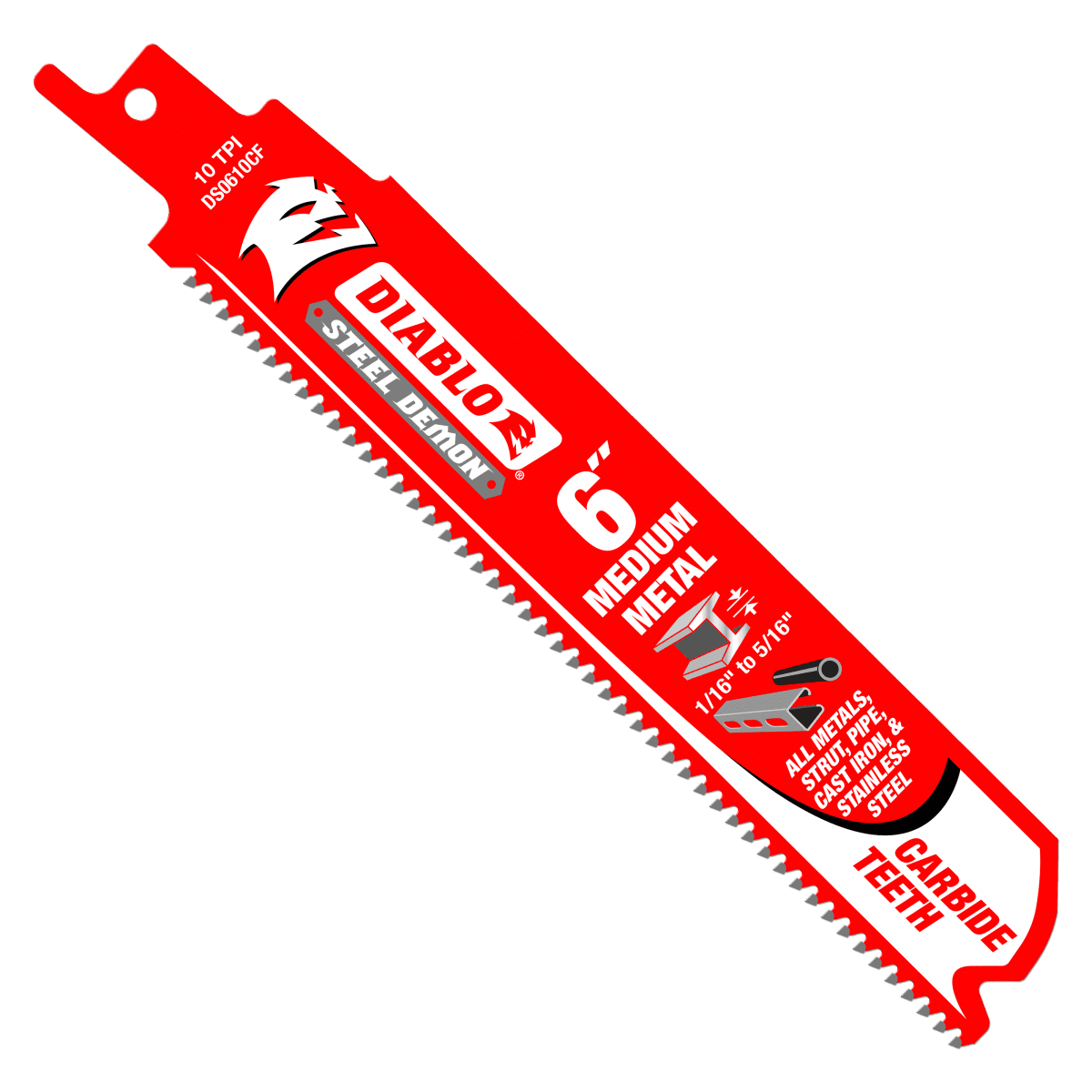 6" 10TPI Steel Demon™ Carbide Teeth Reciprocating Saw Blade for Medium Metal - AAA Industrial Supply