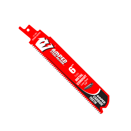 6" 12 TPI AMPED™ Steel Demon™ Carbide Teeth Reciprocating Saw Blade for Thin Metal - AAA Industrial Supply