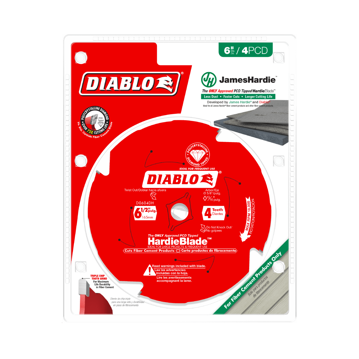 6 - 1/2" x 4 - Teeth HardieBlade™ Saw Blade for Fiber Cement - AAA Industrial Supply
