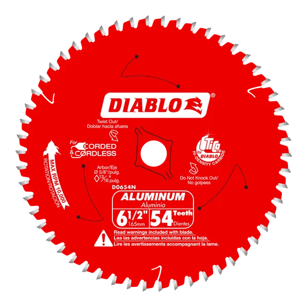6 - 1/2" x 54 Tooth Medium Aluminum Cutting Saw Blade - AAA Industrial Supply