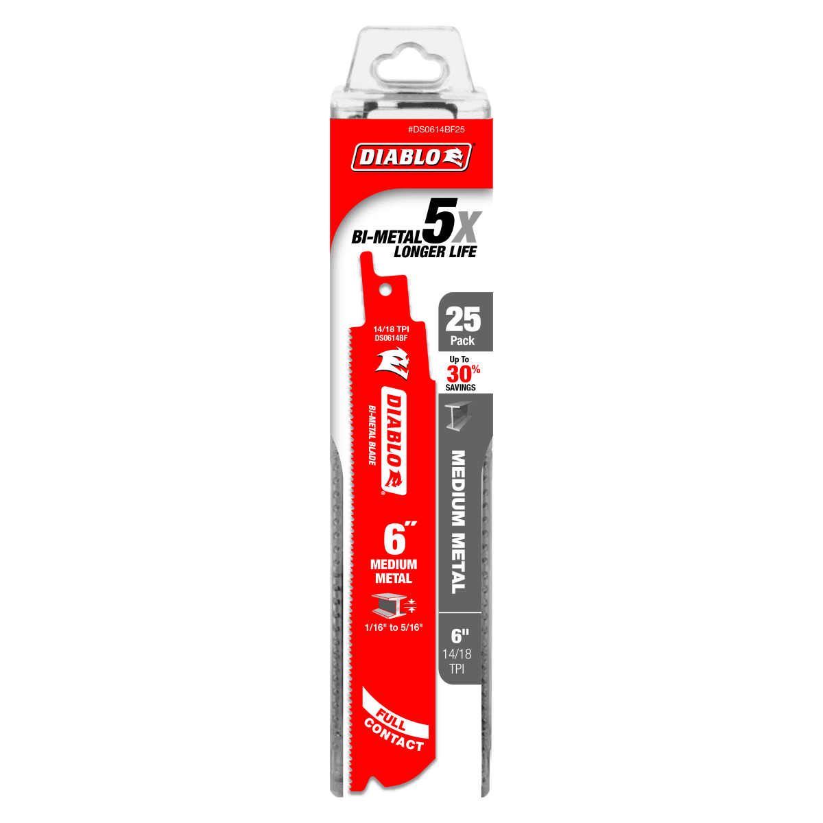 6" 14/18TPI Bi - Metal Reciprocating Blades for Medium Metal (25 - pk) - AAA Industrial Supply
