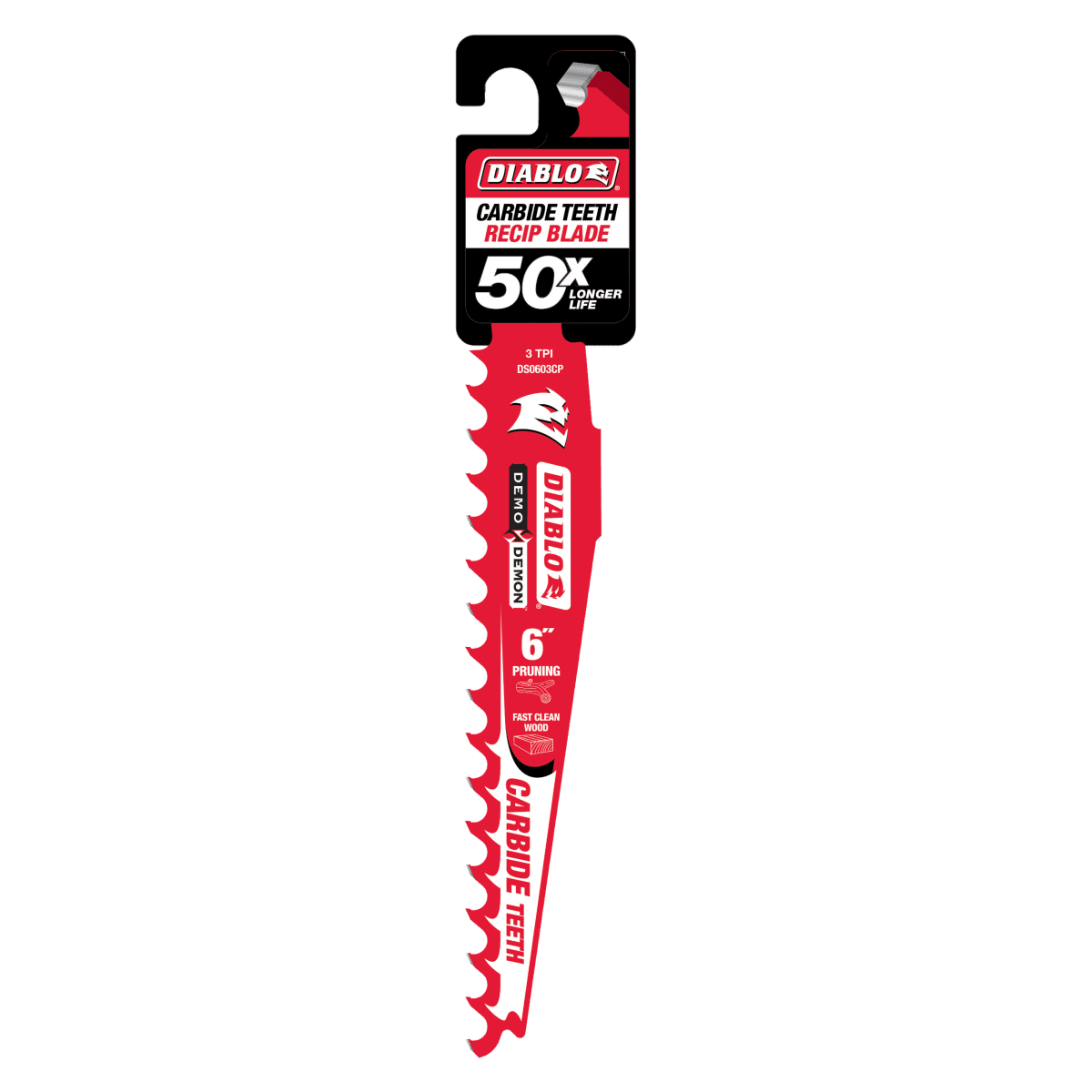 6" 3 TPI Demo Demon™ Carbide Teeth Reciprocating Saw Blade for Clean Wood and Pruning - AAA Industrial Supply