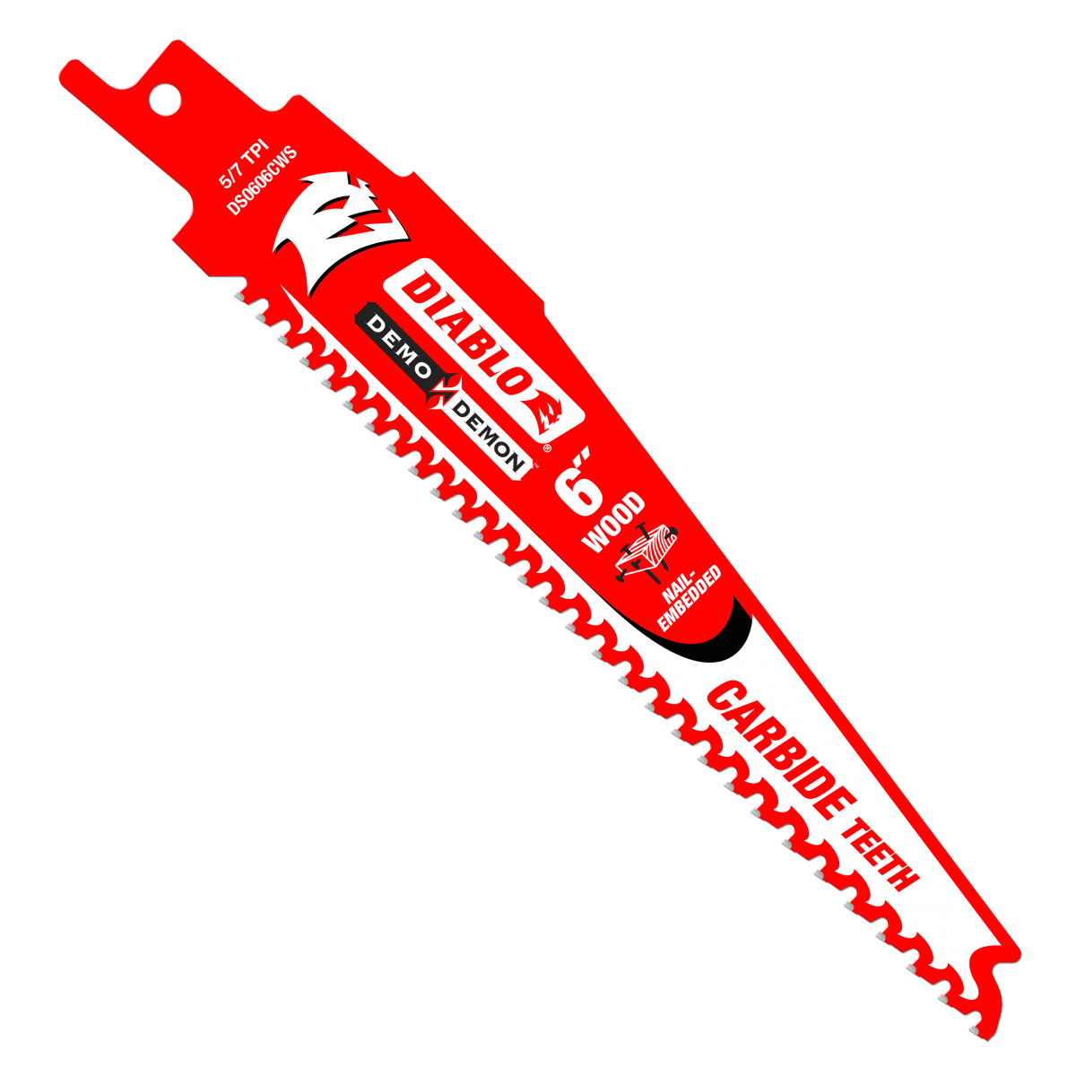 6" 5/7 TPI Demo Demon™ Carbide Teeth Reciprocating Saw Blades for Nail - Embedded Wood (3 - pk) - AAA Industrial Supply