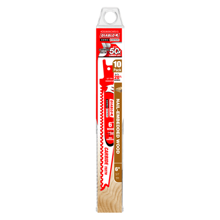 6" 5/7TPI Demo Demon™ Carbide Teeth Reciprocating Saw Blades for Nail - Embedded Wood (10 - pk) - AAA Industrial Supply