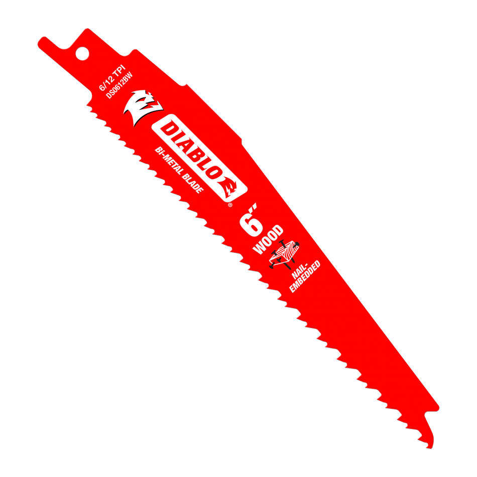 6" 6/12TPI Bi - Metal Reciprocating Saw Blades for Nail - Embedded Wood (5 - pk) - AAA Industrial Supply