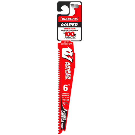 6" 6/9TPI AMPED™ Demo Demon™ Carbide Teeth Reciprocating Saw Blade for General Purpose Cuts - AAA Industrial Supply