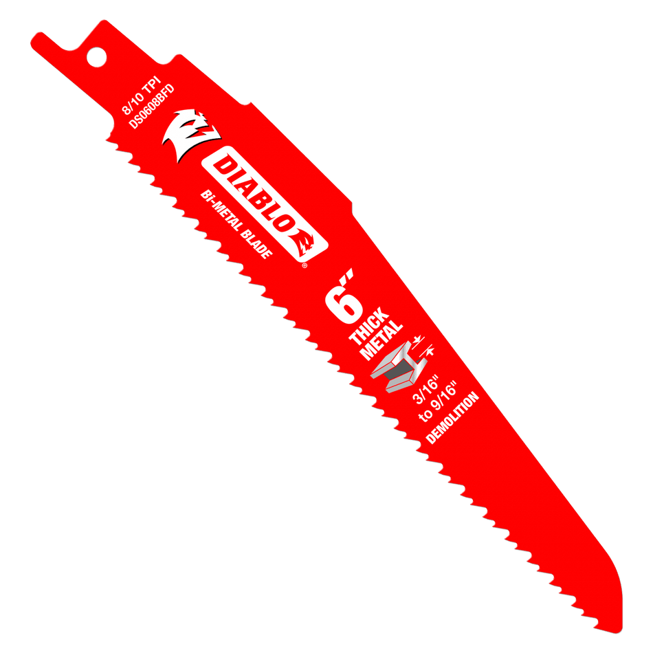 6" 8/10TPI Bi - Metal Reciprocating Saw Blades for Thick Metal (5 - pk) - AAA Industrial Supply