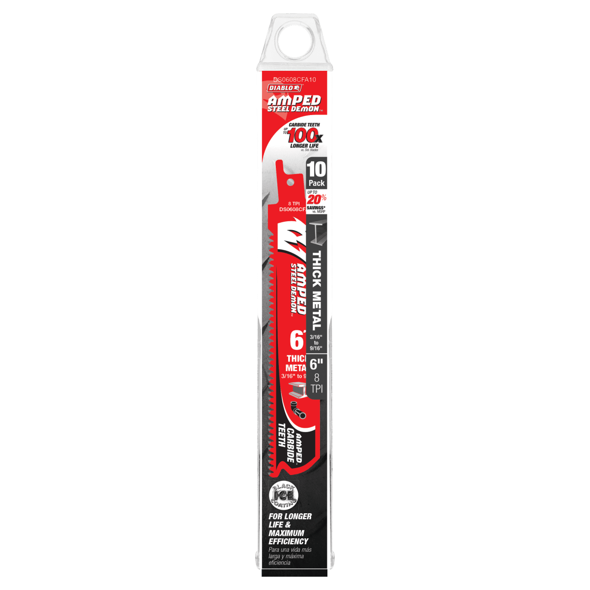 6" 8TPI AMPED™ Steel Demon™ Carbide Teeth Reciprocating Saw Blade for Thick Metal - AAA Industrial Supply