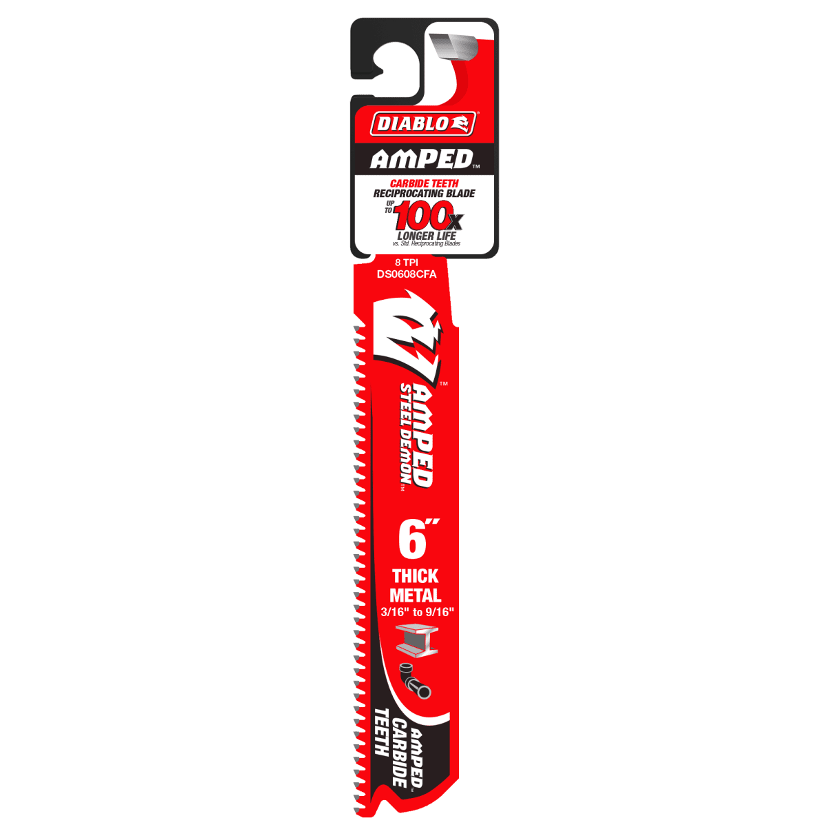 6" 8TPI AMPED™ Steel Demon™ Carbide Teeth Reciprocating Saw Blade for Thick Metal - AAA Industrial Supply