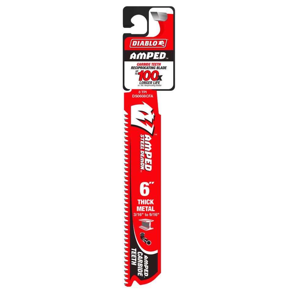 6" 8TPI AMPED™ Steel Demon™ Carbide Teeth Reciprocating Saw Blade for Thick Metal - AAA Industrial Supply