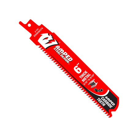 6" 8TPI AMPED™ Steel Demon™ Carbide Teeth Reciprocating Saw Blades for Thick Metal (3 - pk) - AAA Industrial Supply