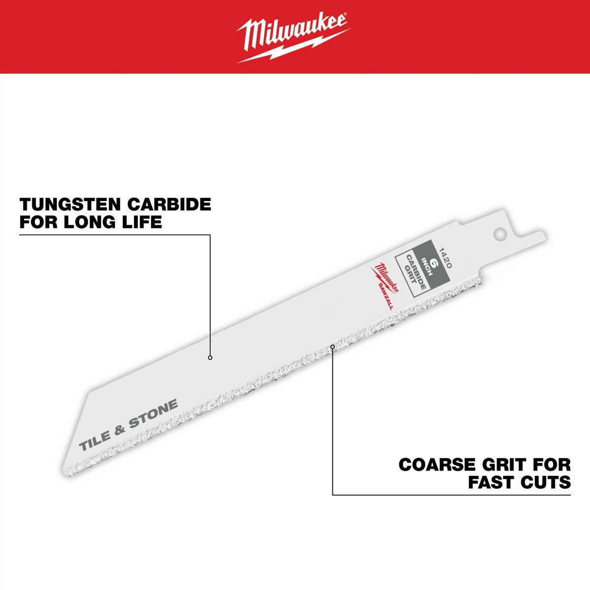 6" Carbide Grit SAWZALL® Blade (3 PK) - AAA Industrial Supply