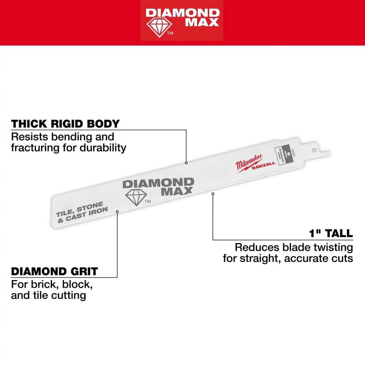 6" Diamond Max™ Diamond Grit SAWZALL® Blade - AAA Industrial Supply