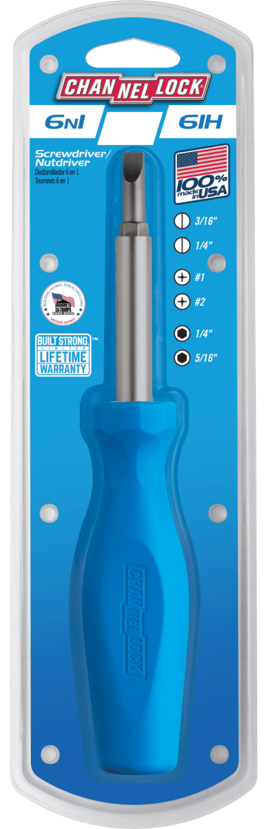 6 - in - 1 Channellock Professional Multi - Bit Screwdriver - AAA Industrial Supply