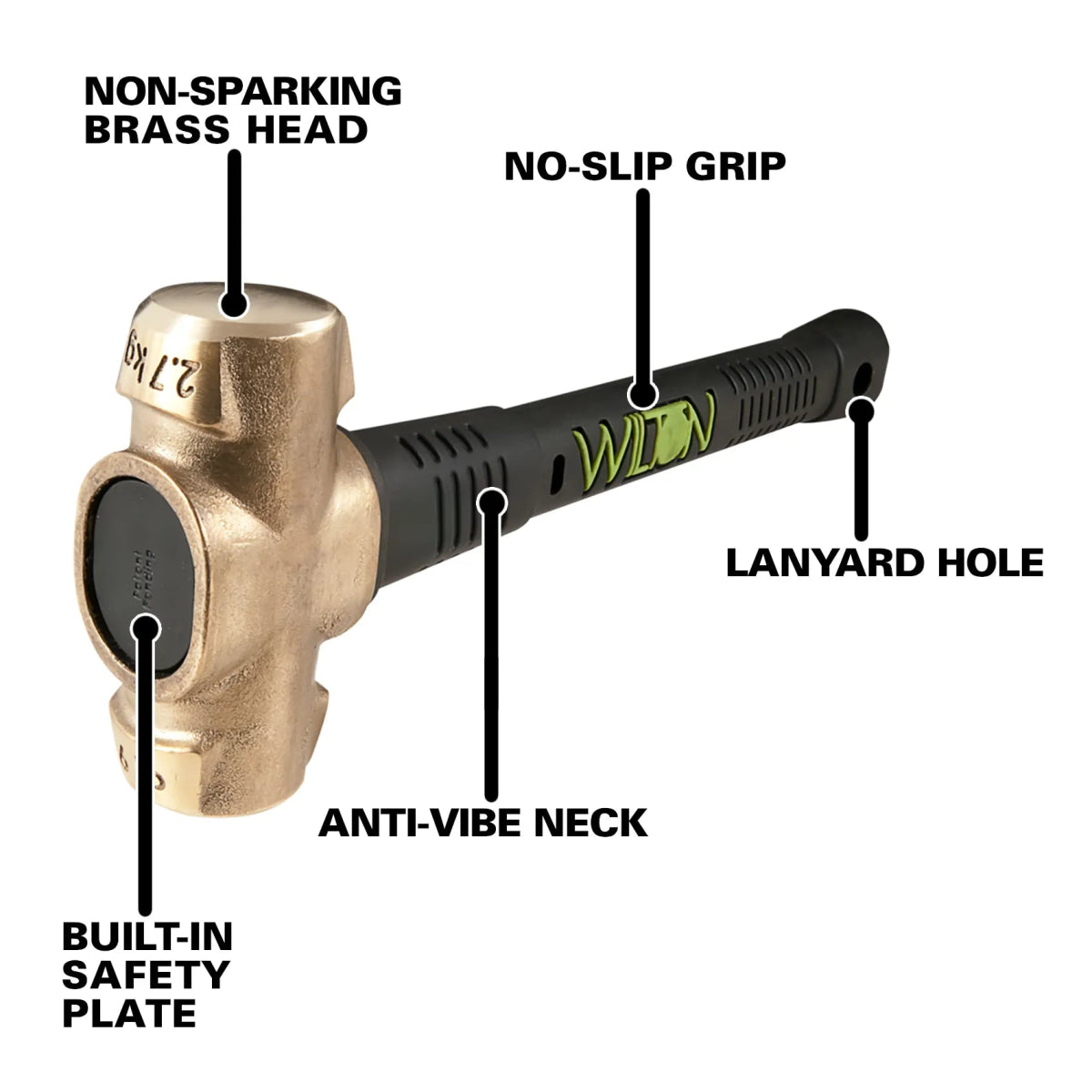 6 Lb Head 16 BASH Brass Hammer - AAA Industrial Supply