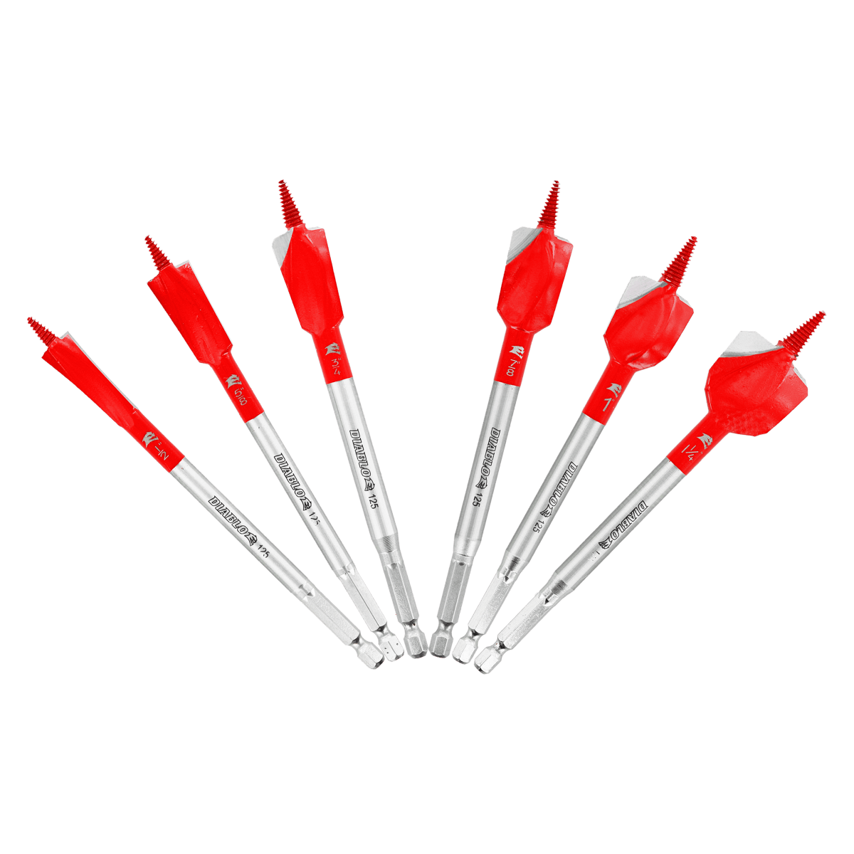 6 pc Demo Demon™ Spade Bit Set for Nail - Embedded Wood (6 - pc) - AAA Industrial Supply