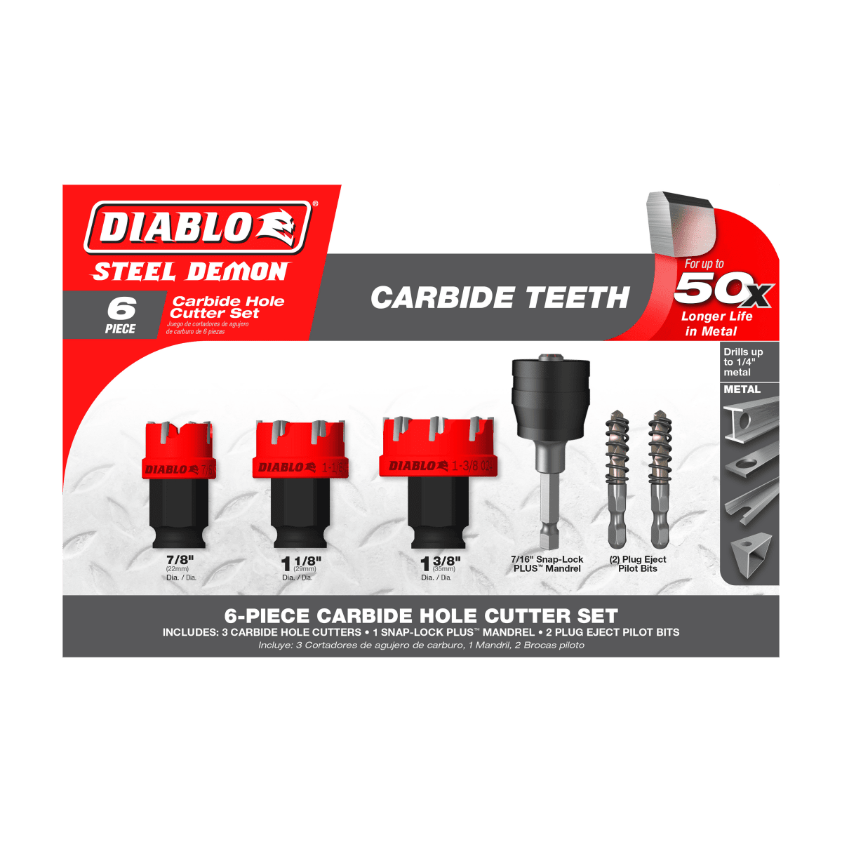 6 pc Steel Demon™ Carbide Teeth Hole Cutter Set (6 - pc) - AAA Industrial Supply