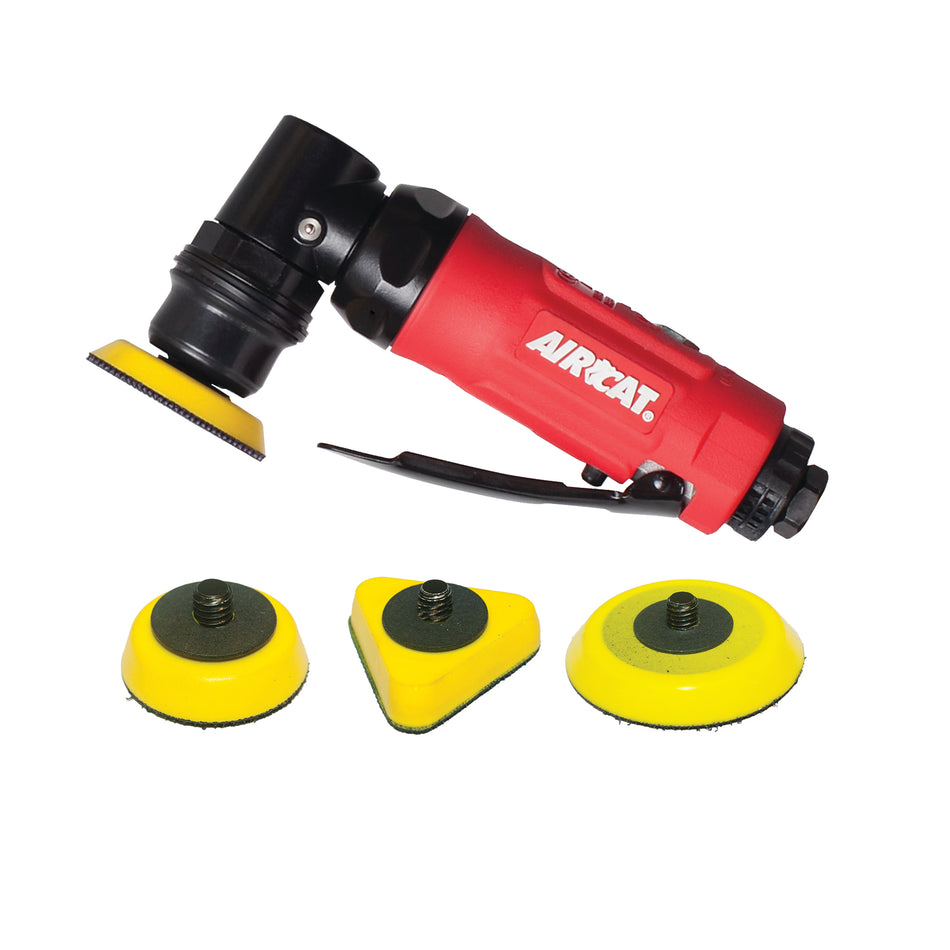 AIRCAT 6320 1/8-Inch Spot Sander & Polisher - 13,000 RPM - Internal Orbital Head - Multi-Pad Orbital Sander for Automotive Applications - Quiet Tool - Spiral-Bevel Gears