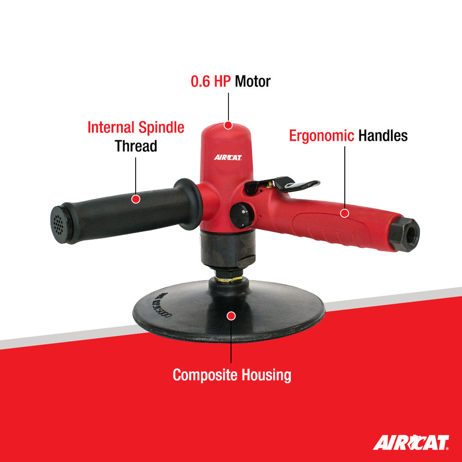 AIRCAT Pneumatic Tools 6370: .6 HP Composite Low Weight Vertical Polisher 3,500 RPM