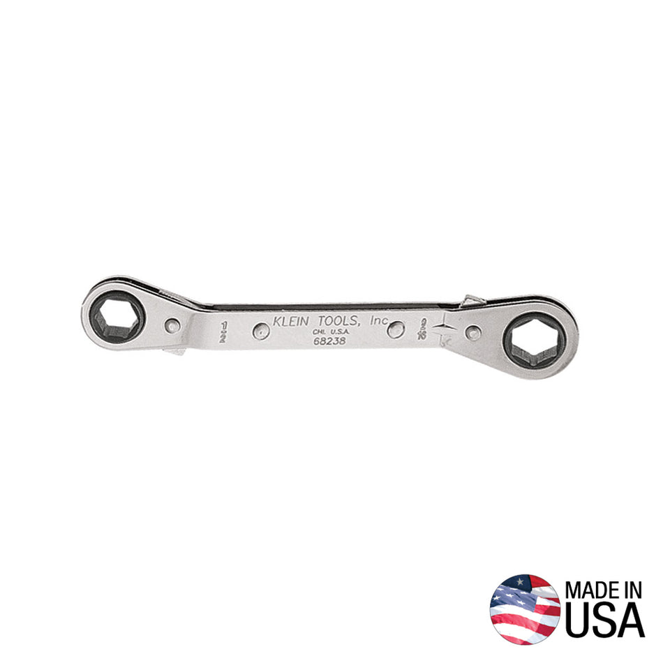 Reverse Ratcheting Box Wrench 12 Point Offset - 1/2" x 9/16"