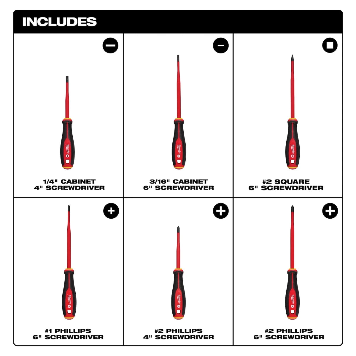 6pc 1000V Insulated Slim Tip Screwdriver Set - AAA Industrial Supply