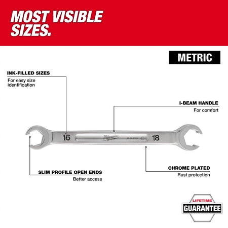 6pc Double End Flare Nut Wrench Set - Metric - AAA Industrial Supply