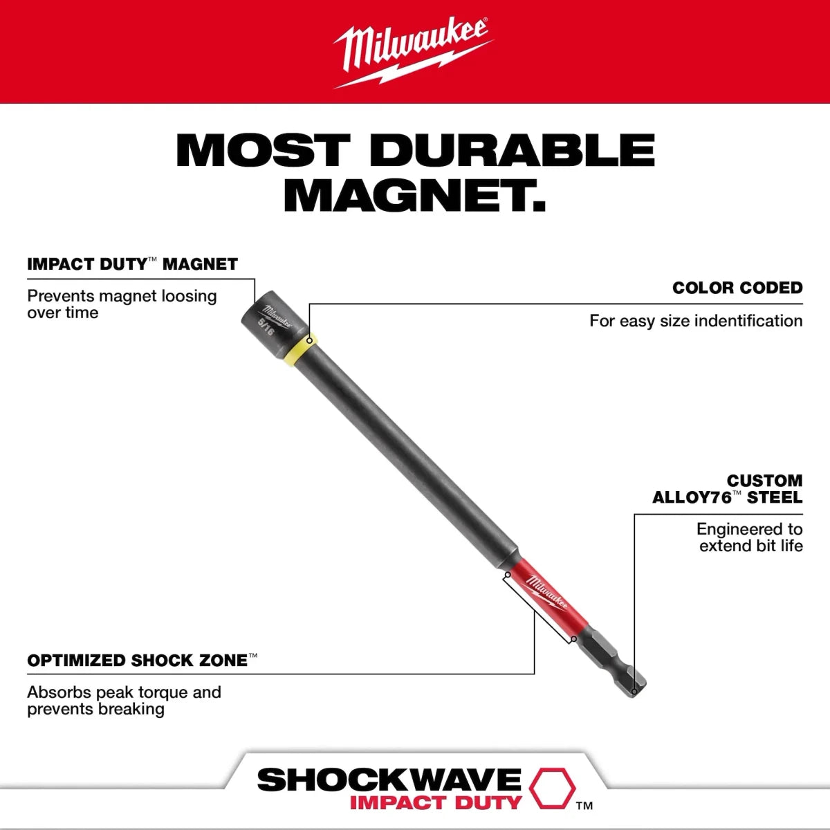 6PC SHOCKWAVE™ Impact Duty 6" Magnetic Nut Driver Set - AAA Industrial Supply