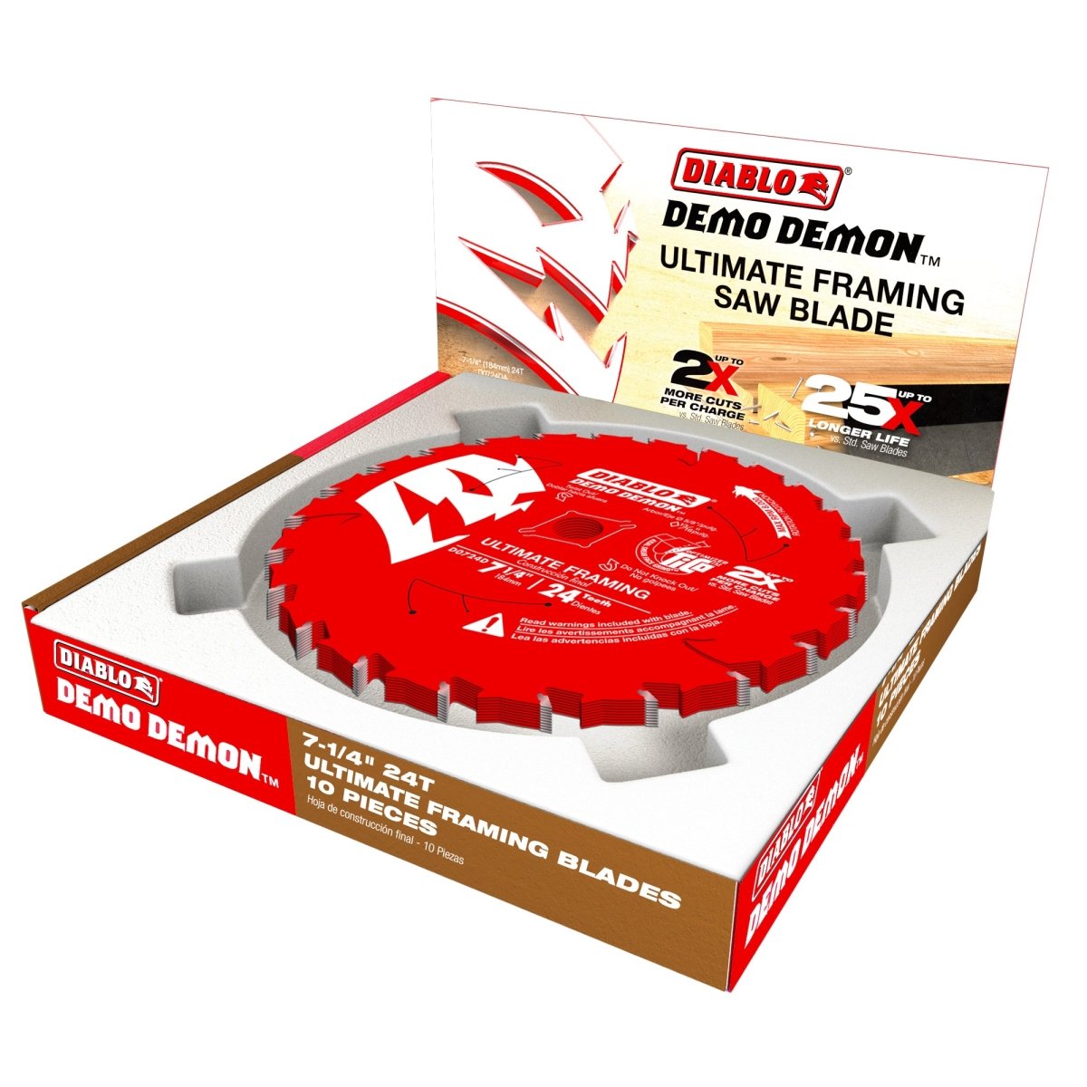 7 - 1/4" 24 - Teeth Demo Demon™ Ultimate Framing Saw Blade for Wood - AAA Industrial Supply