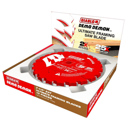7 - 1/4" 24 - Teeth Demo Demon™ Ultimate Framing Saw Blade for Wood - AAA Industrial Supply