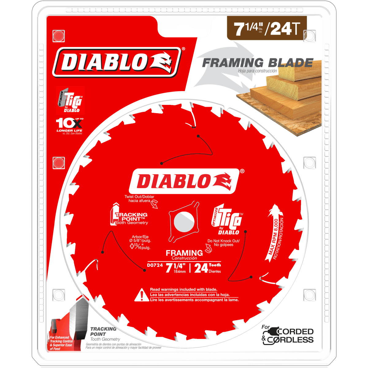 7 - 1/4" x 24 - Teeth Framing Saw Blade for Wood - AAA Industrial Supply