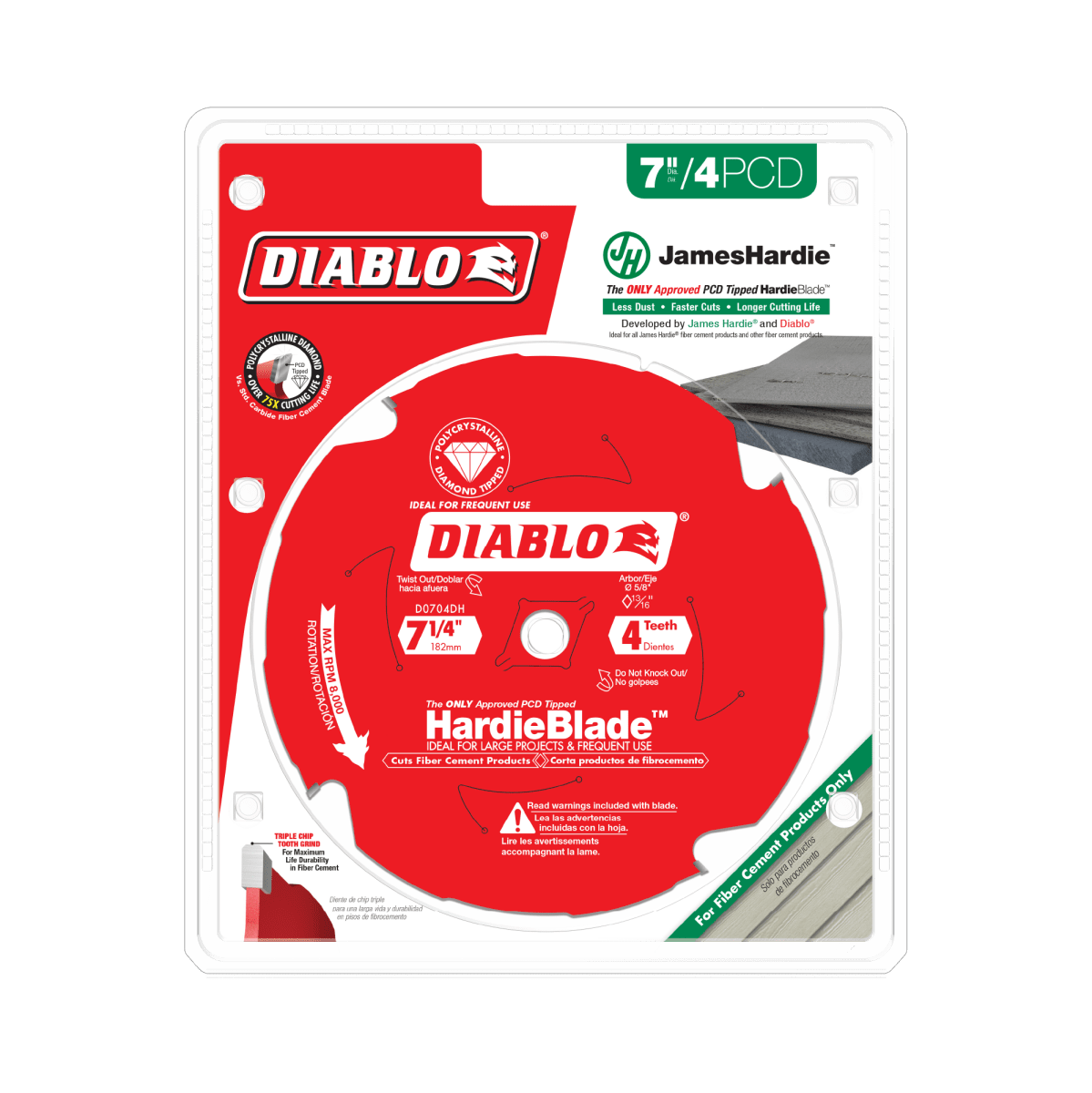 7 - 1/4" x 4 - Teeth HardieBlade™ Saw Blade for Fiber Cement - AAA Industrial Supply