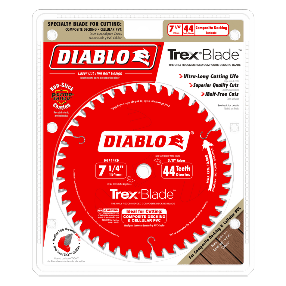 7 - 1/4" x 44 - Teeth TrexBlade™ Saw Blade for Composites and Plastic - AAA Industrial Supply