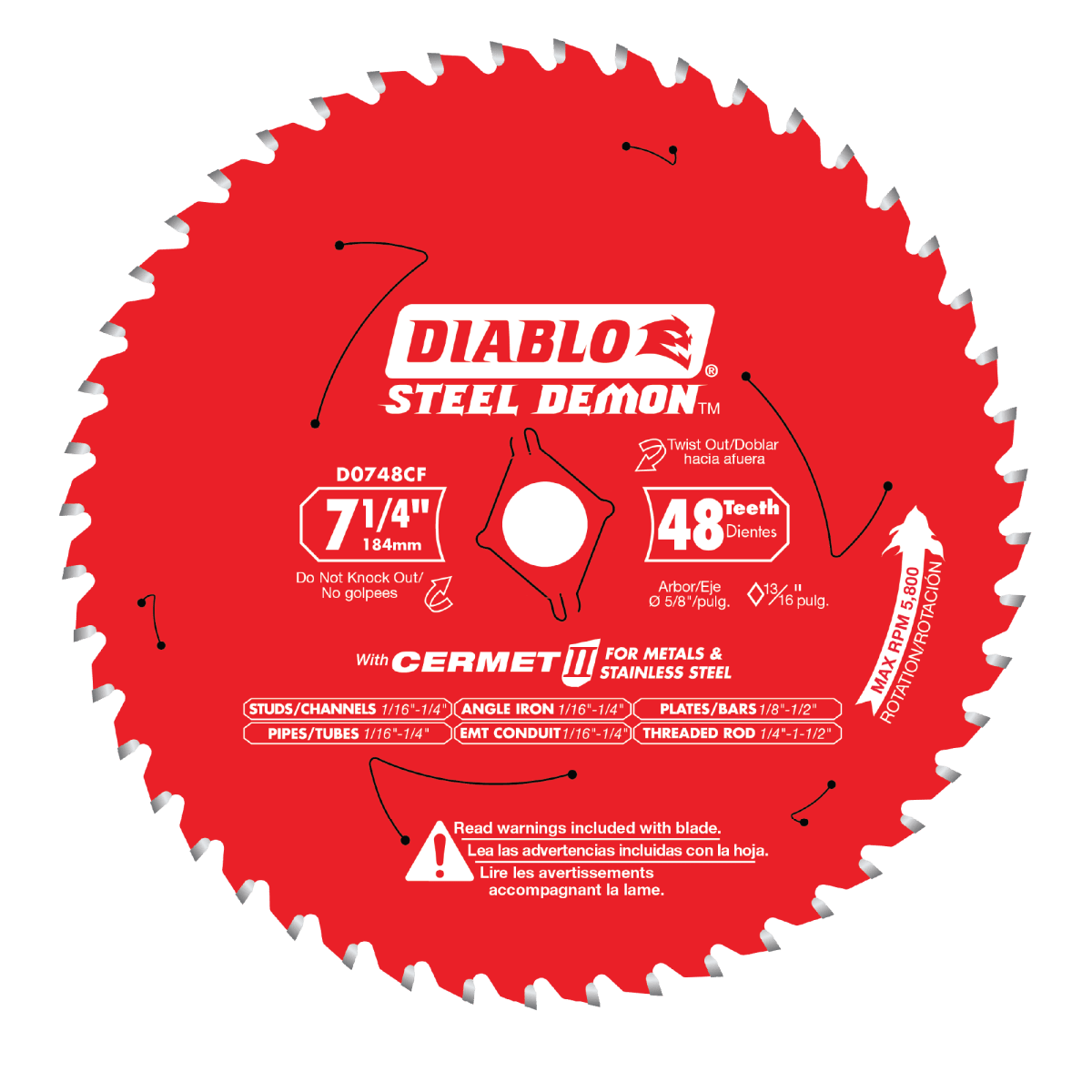 7 - 1/4" x 48 - Teeth Steel Demon™ Cermet II Saw Blade for Medium Metal - AAA Industrial Supply
