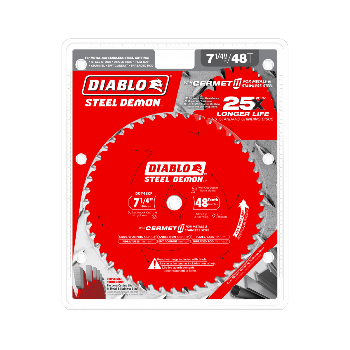 7 - 1/4" x 48 - Teeth Steel Demon™ Cermet II Saw Blade for Medium Metal - AAA Industrial Supply
