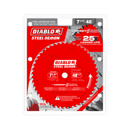 7 - 1/4" x 48 - Teeth Steel Demon™ Cermet II Saw Blade for Medium Metal - AAA Industrial Supply