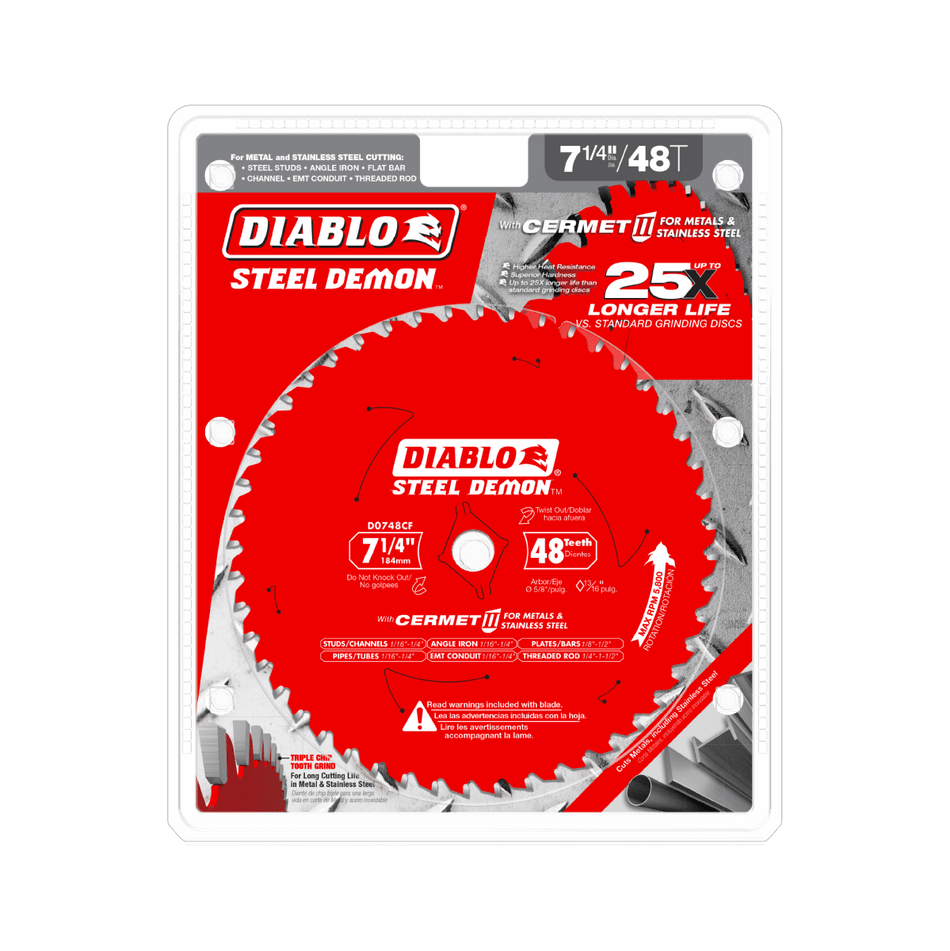 7 - 1/4" x 48 - Teeth Steel Demon™ Cermet II Saw Blade for Medium Metal - AAA Industrial Supply