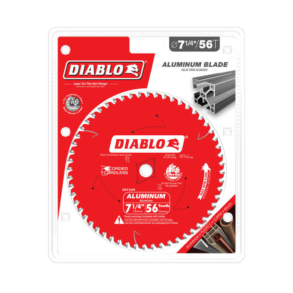 7 - 1/4" x 56 - Teeth Saw Blade for Aluminum - AAA Industrial Supply