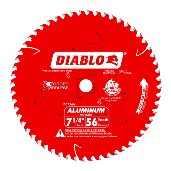 7 - 1/4" x 56 Tooth Thick Aluminum Cutting Saw Blade - AAA Industrial Supply