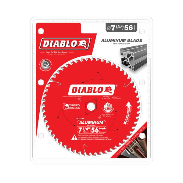 7 - 1/4" x 56 Tooth Thick Aluminum Cutting Saw Blade - AAA Industrial Supply