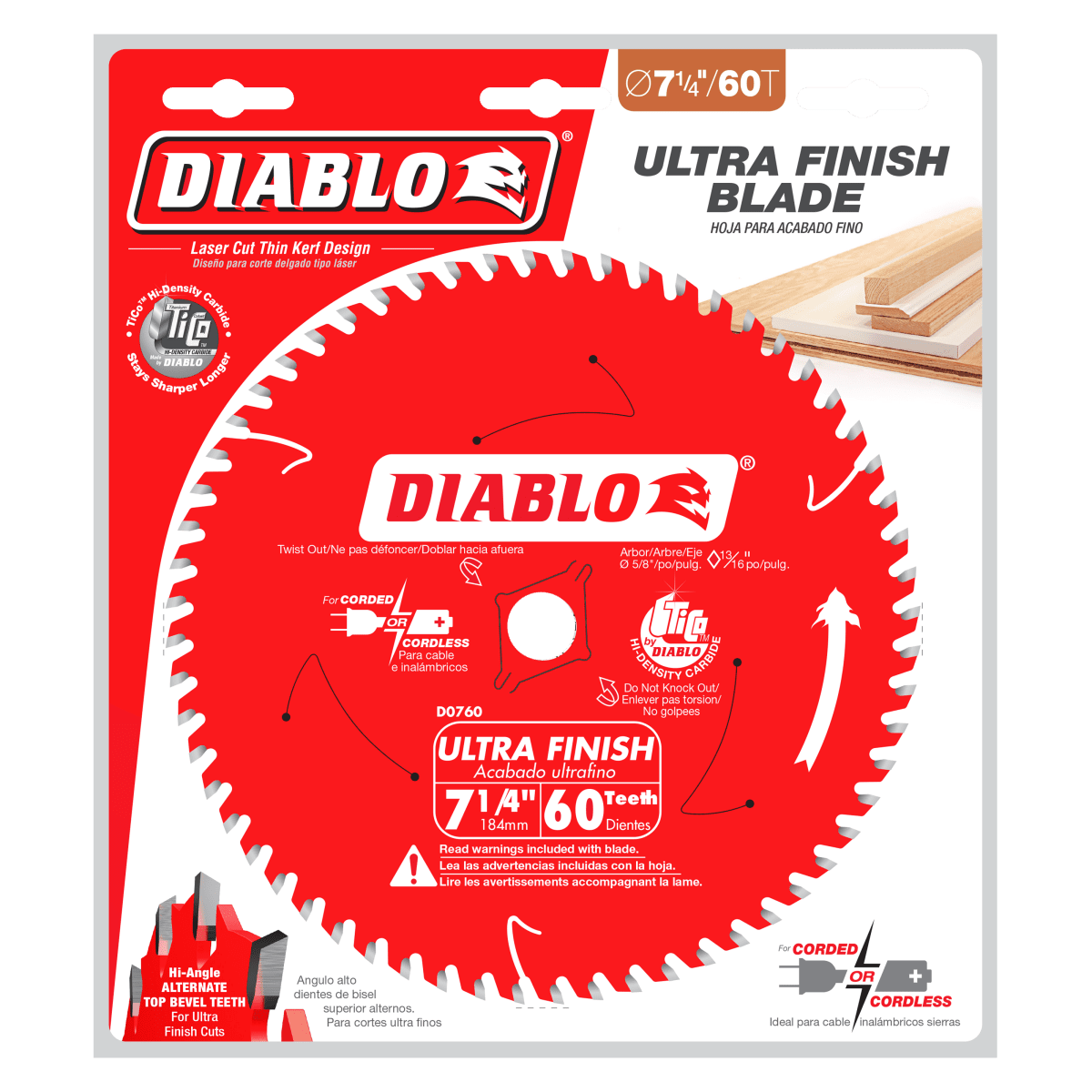 7 - 1/4" x 60 - Teeth Ultra Finish Carbide Saw Blade for Wood - AAA Industrial Supply