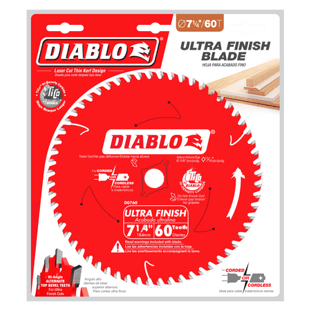 7 - 1/4" x 60 - Teeth Ultra Finish Carbide Saw Blade for Wood - AAA Industrial Supply