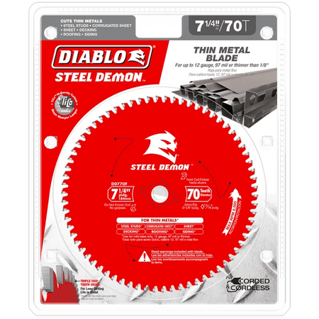 7 - 1/4" x 70 Teeth Steel Demon™ Carbide - Tipped Saw Blade for Metal - AAA Industrial Supply